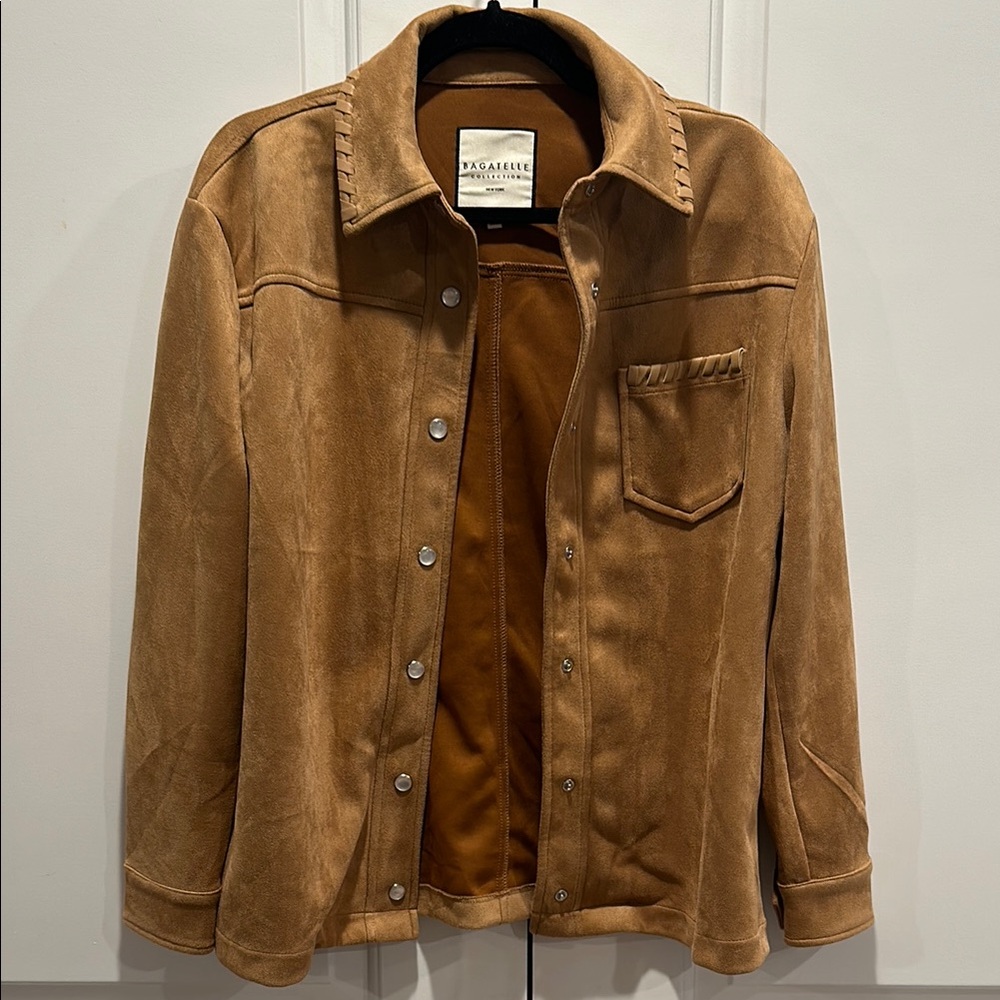 bagatelle Tan Suede Button-Up Jacket